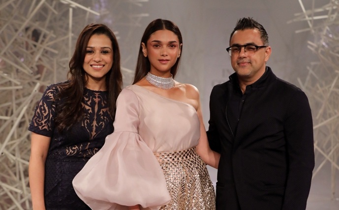 Designer Pankaj and Nidhi with Actor Aditi Rao @ FDCI India Couture Week 2019 (15)