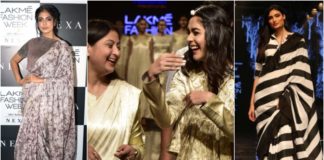 LFW Day 2: Athiya Shetty In Dramatic Monochrome Saree Is All About 60s Charm