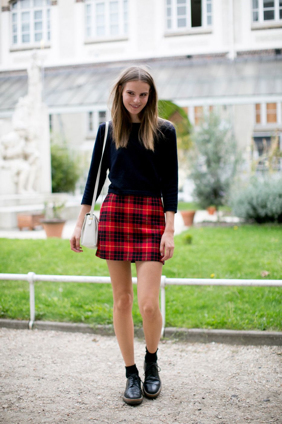 90s Fashion Checkered Skirt
