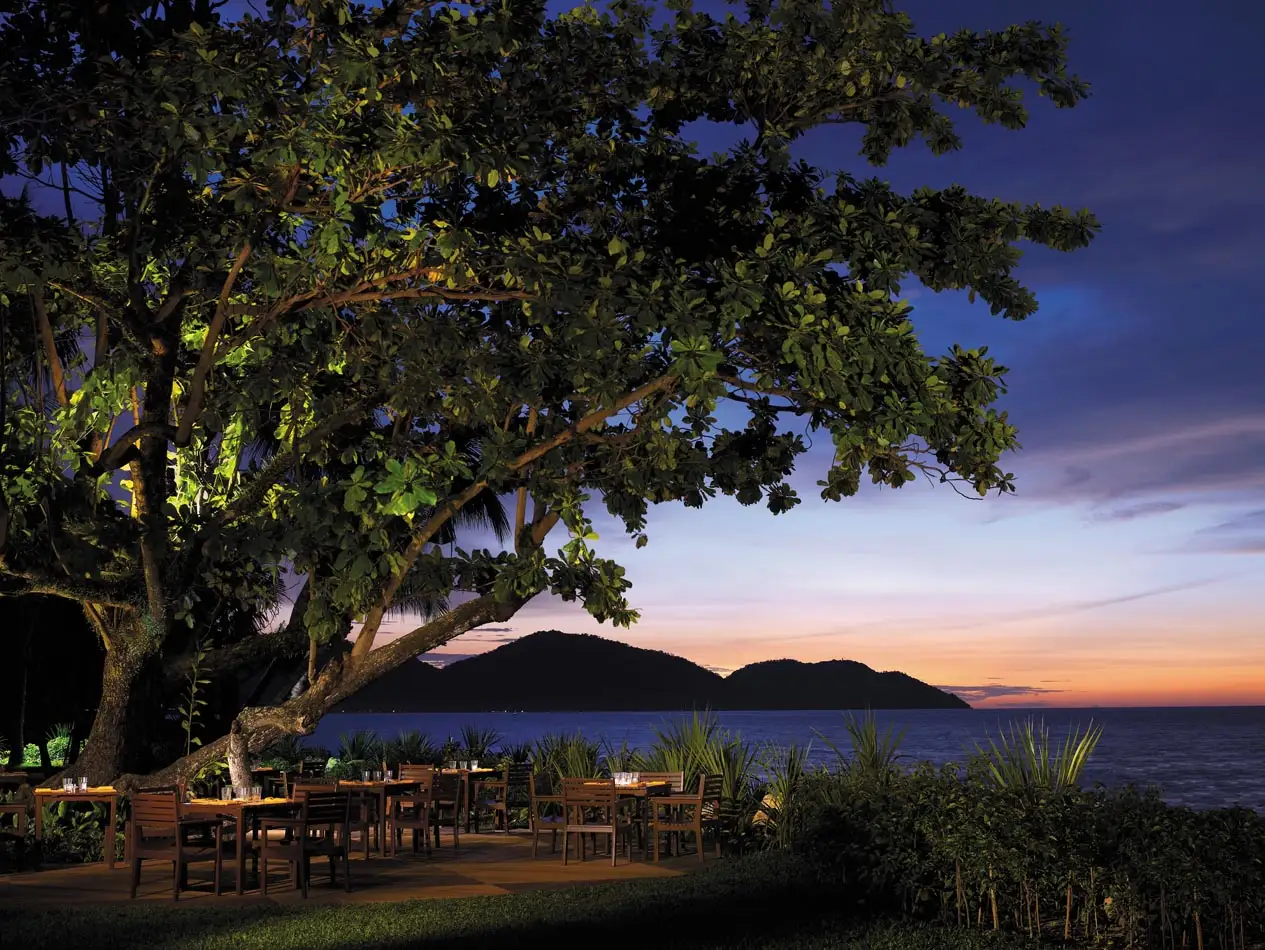 The gorgeous Evening View at Shangri-La Rasa Sayan Resort