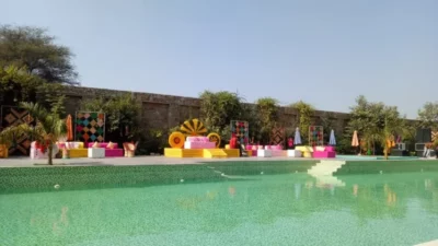 Haldi At Poolside Of The Palace