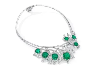 An Ultra-Modern Columbian Designed Emerald Necklace