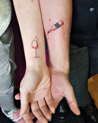Drinks On Me Couple Tattoo