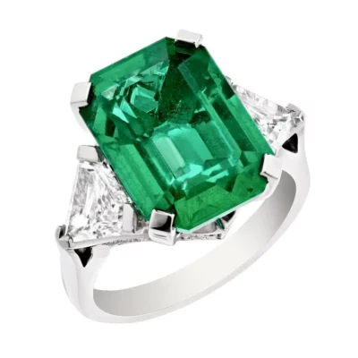 Intricately Designed Faberge Devotion Emerald Ring