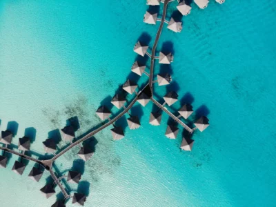 Aerial Vies Of Serene Stays In Bora Bora