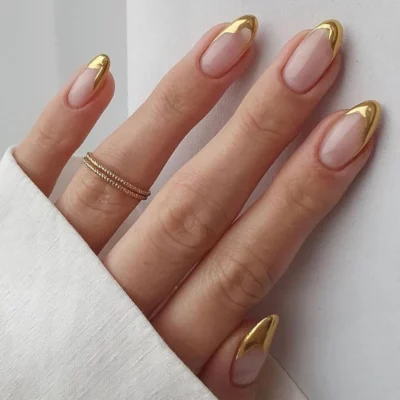 Gold Metallic Nails