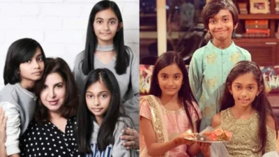 Farah Khan Kunder With Her Kiddos. Diva, Anya & Czar