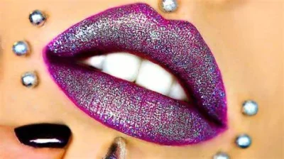 Glitter On Lips
