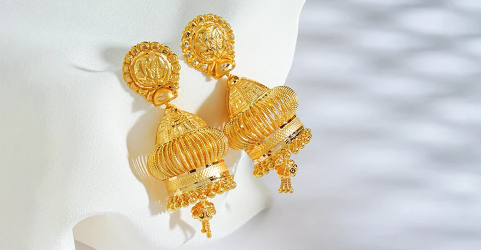 Purva Charming Gold Earrings
