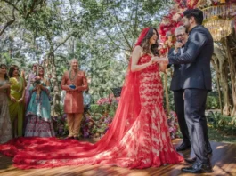 8 Bridal Lehenga Alternatives for Modern Bride red wedding gown
