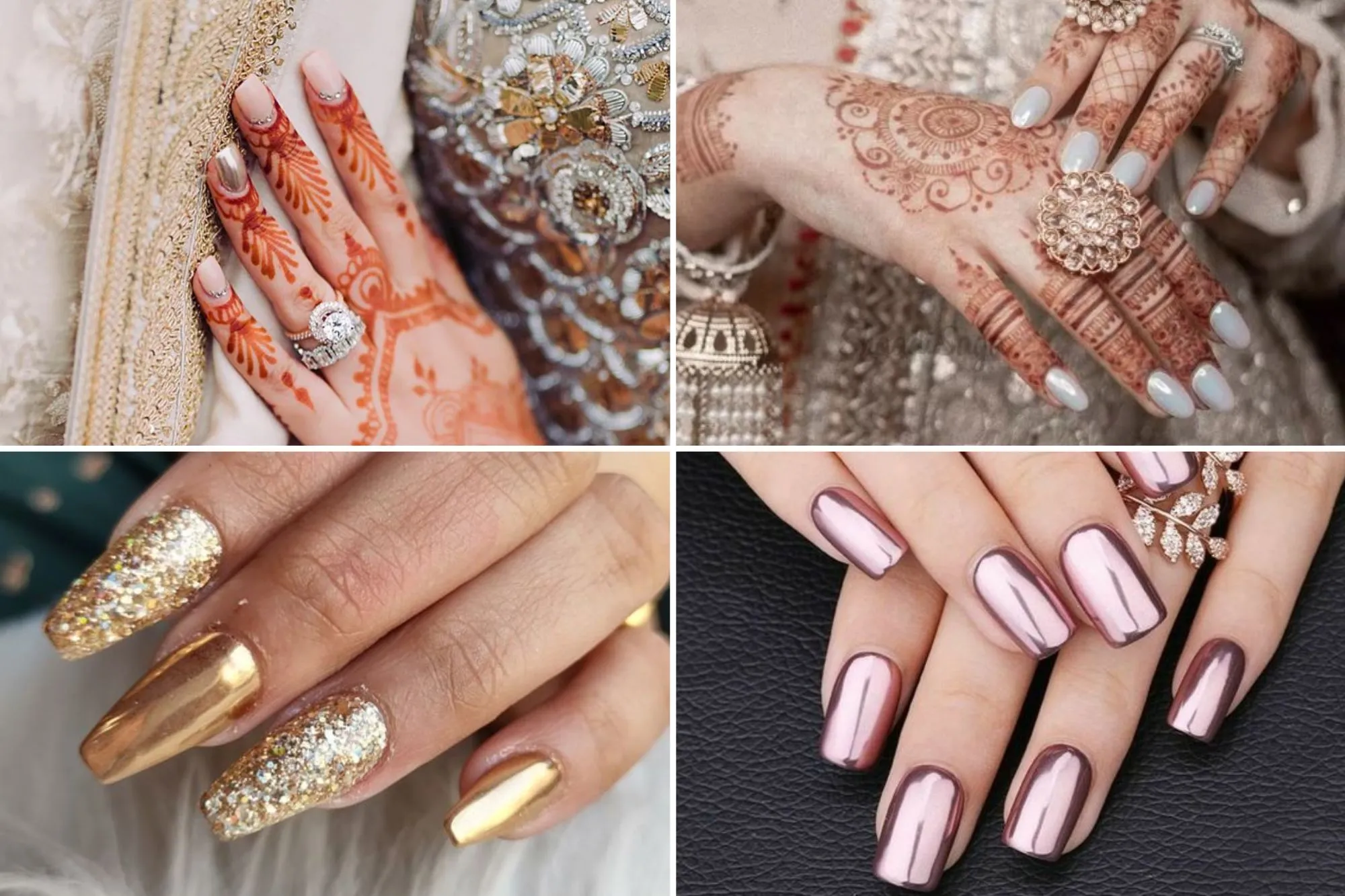 metallic bridal nails