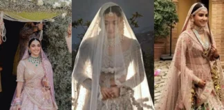 8 Designer Pastel Lehengas Worn by Celebrity Brides pastel lehenga