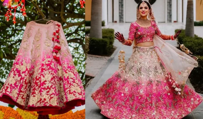 ombre bridal lehenga