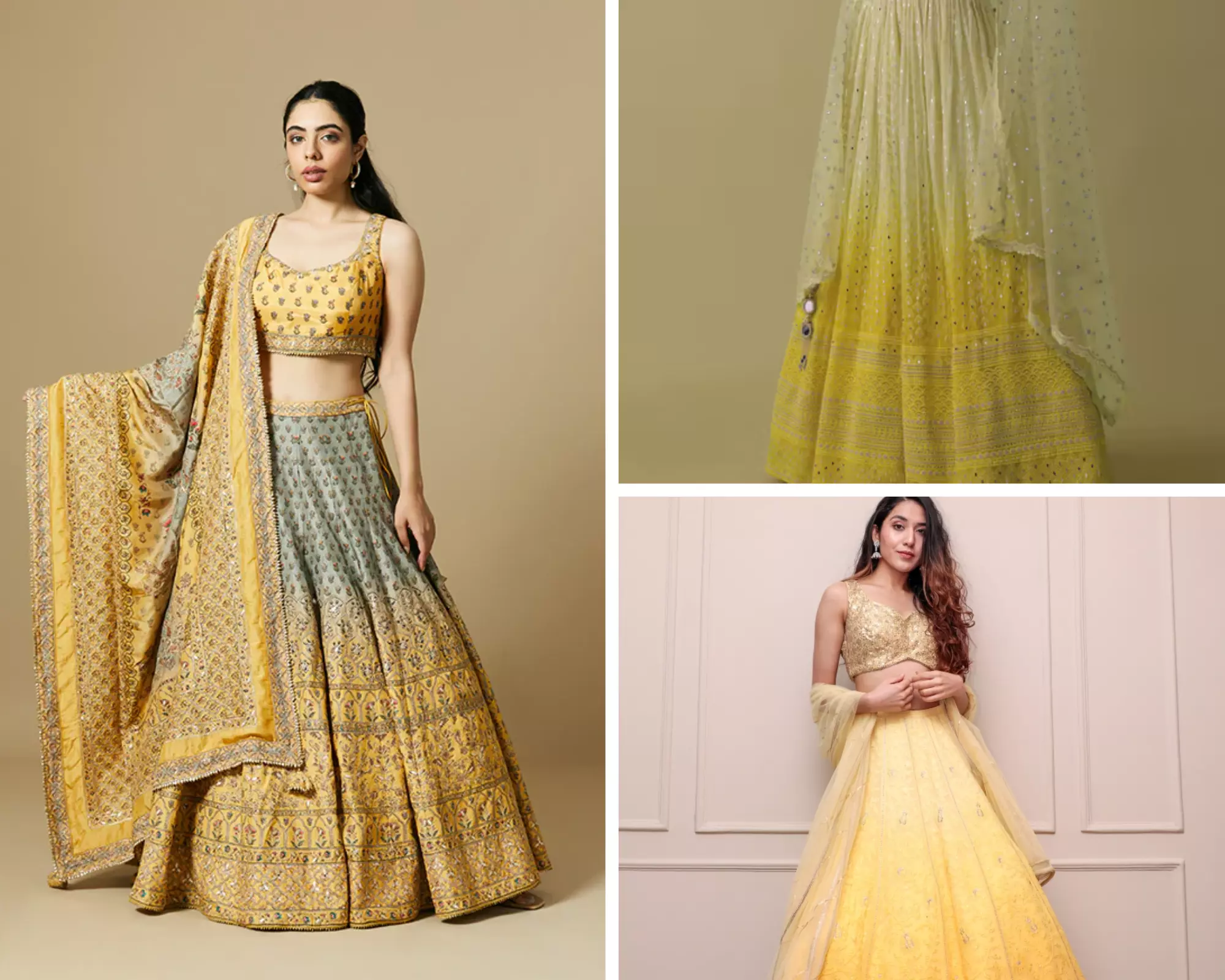 yellow ombre bridal lehenga