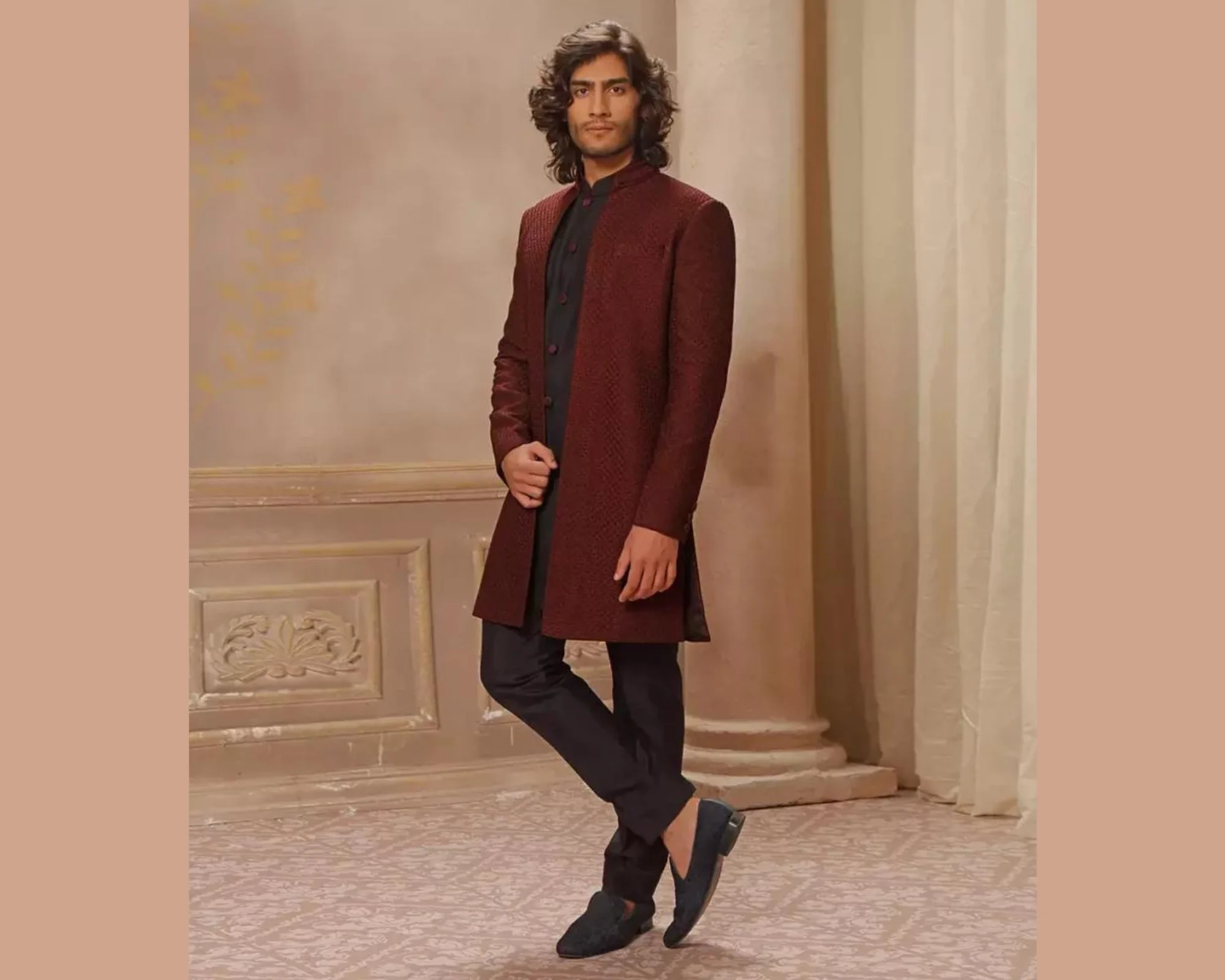 Hand-Embroidered Bandhgala Sherwani