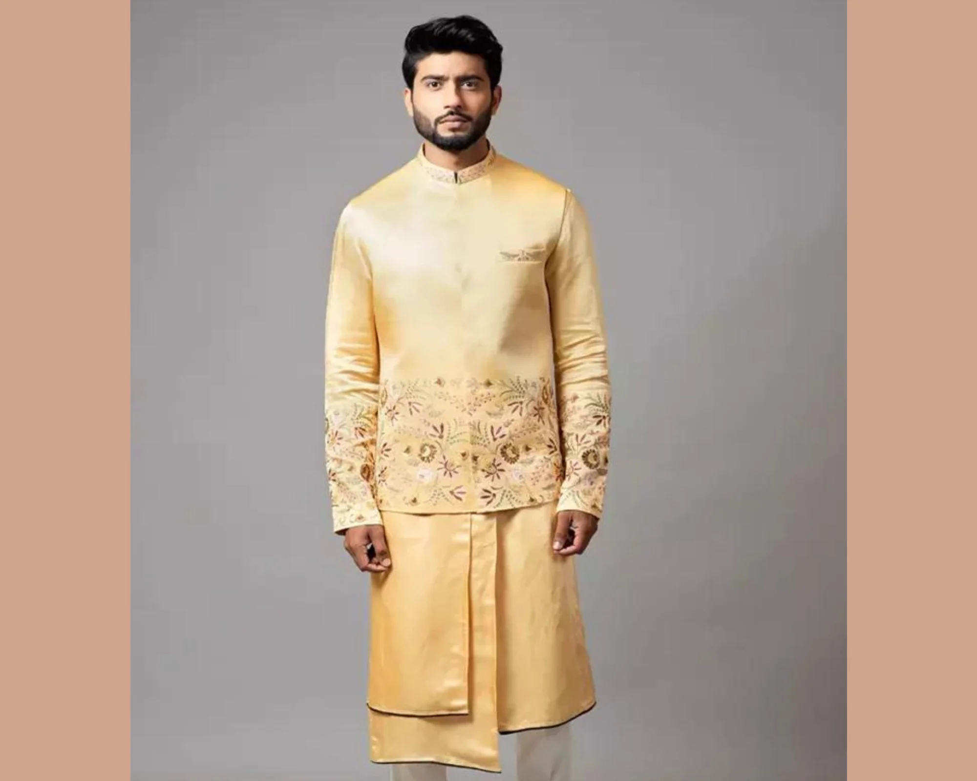 Mustard Nehru Jacket Sherwani
