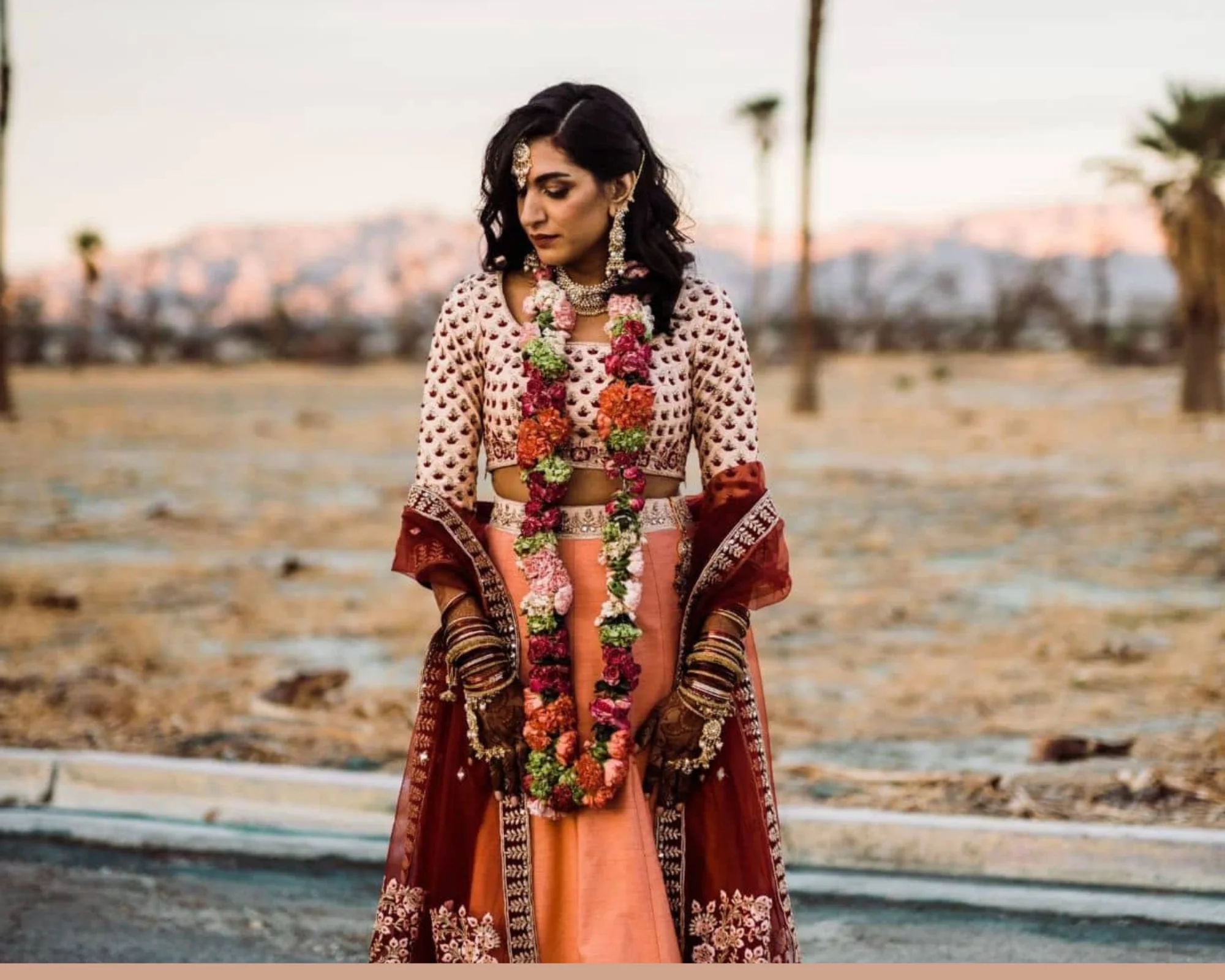 peach fuzz wedding accessories