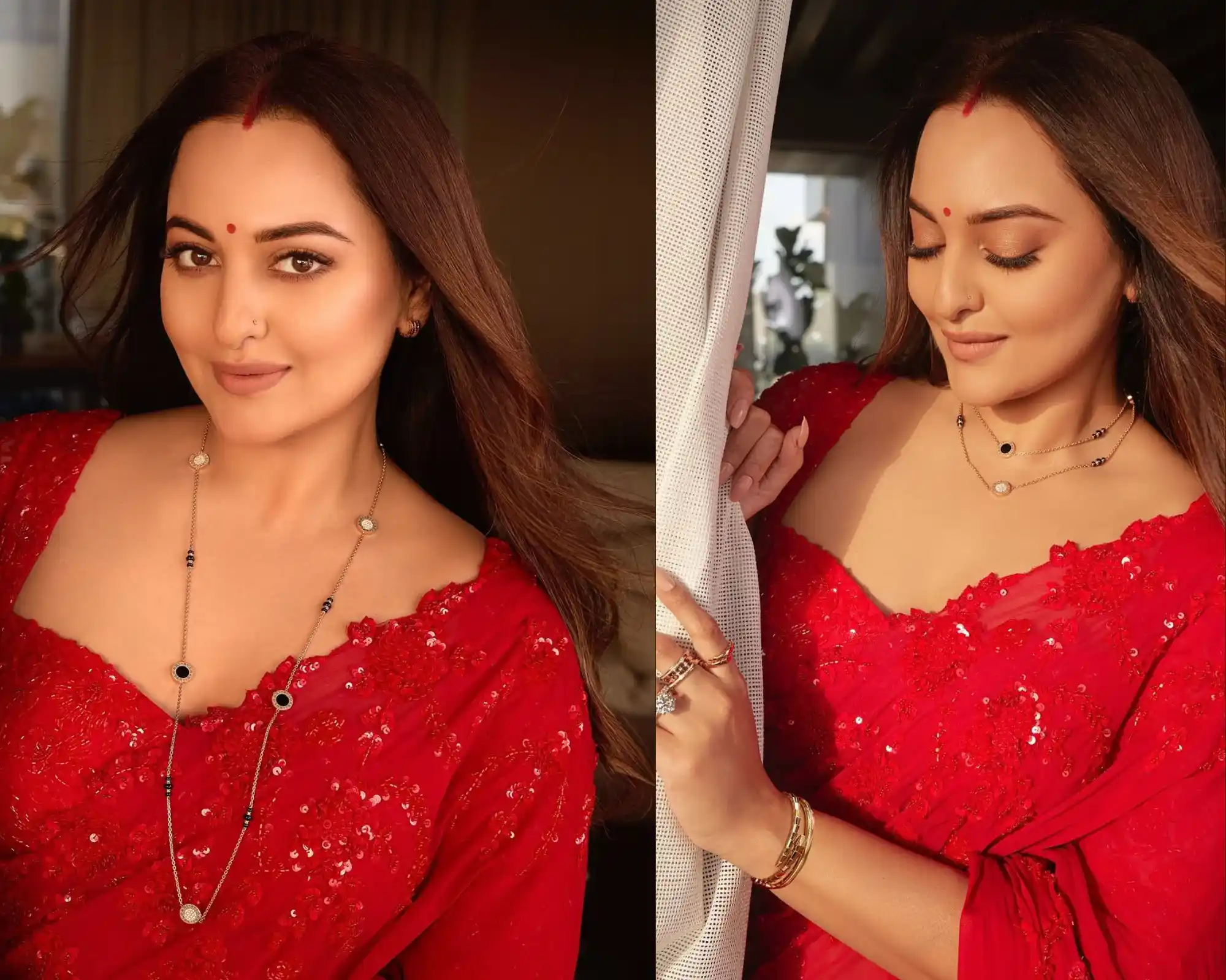 sonakshi sinha karwa chauth saree