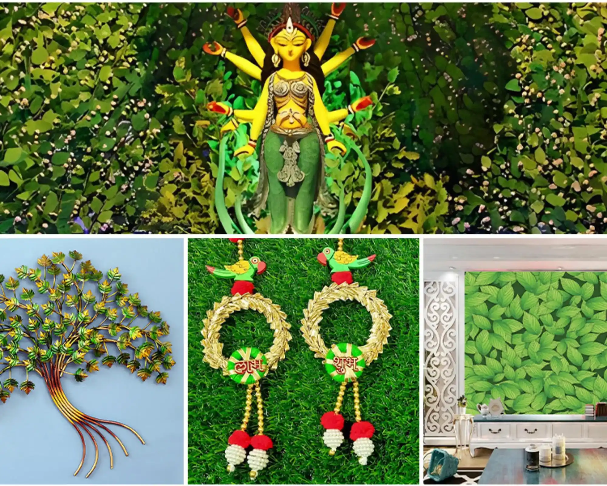green decoration for navratri