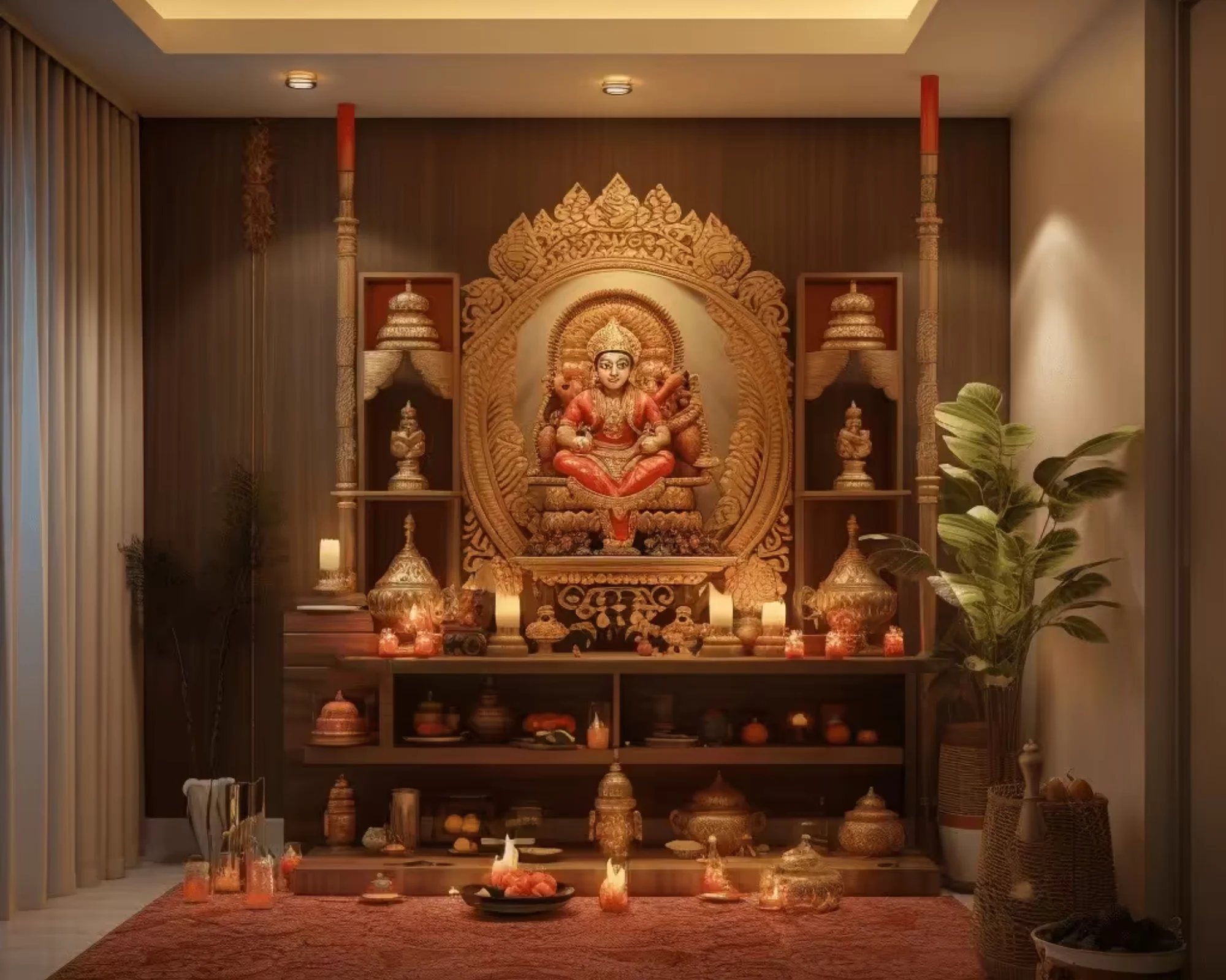 red decoration for navratri