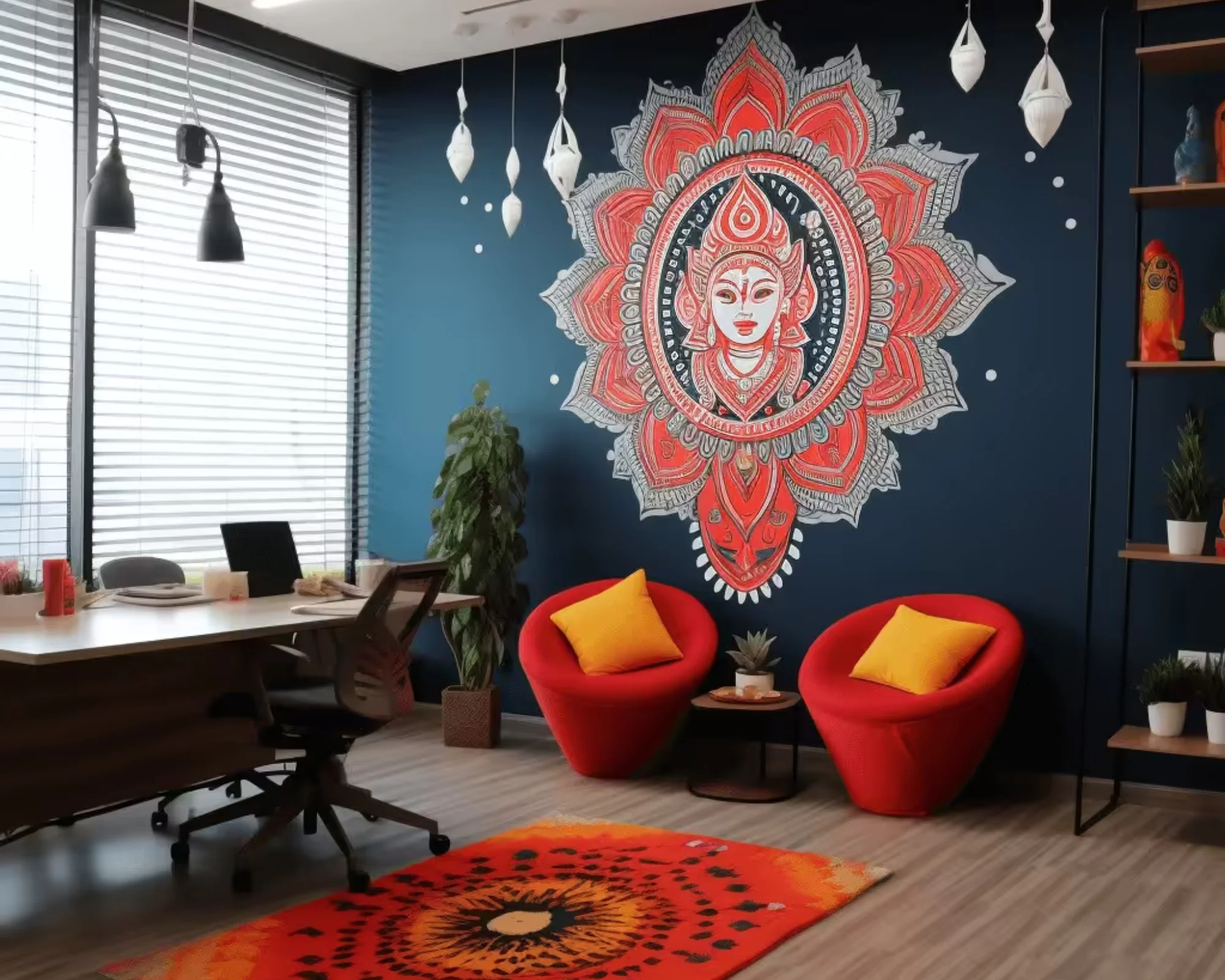 royal blue decoration for navratri