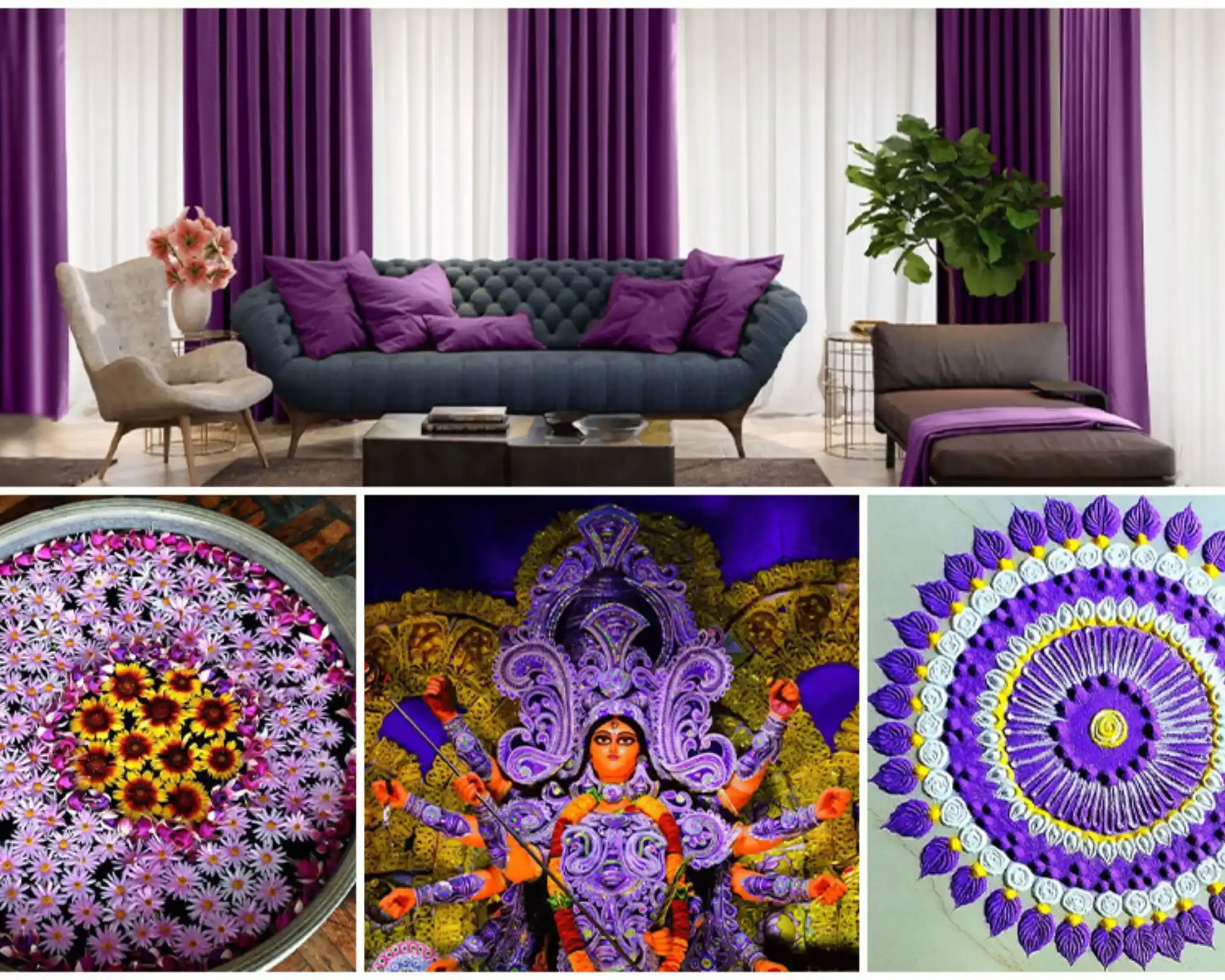 purple decoratin for navratri