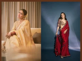 Choose Your Best Celebrity Saree Look for This Durga Puja celebrity saree look