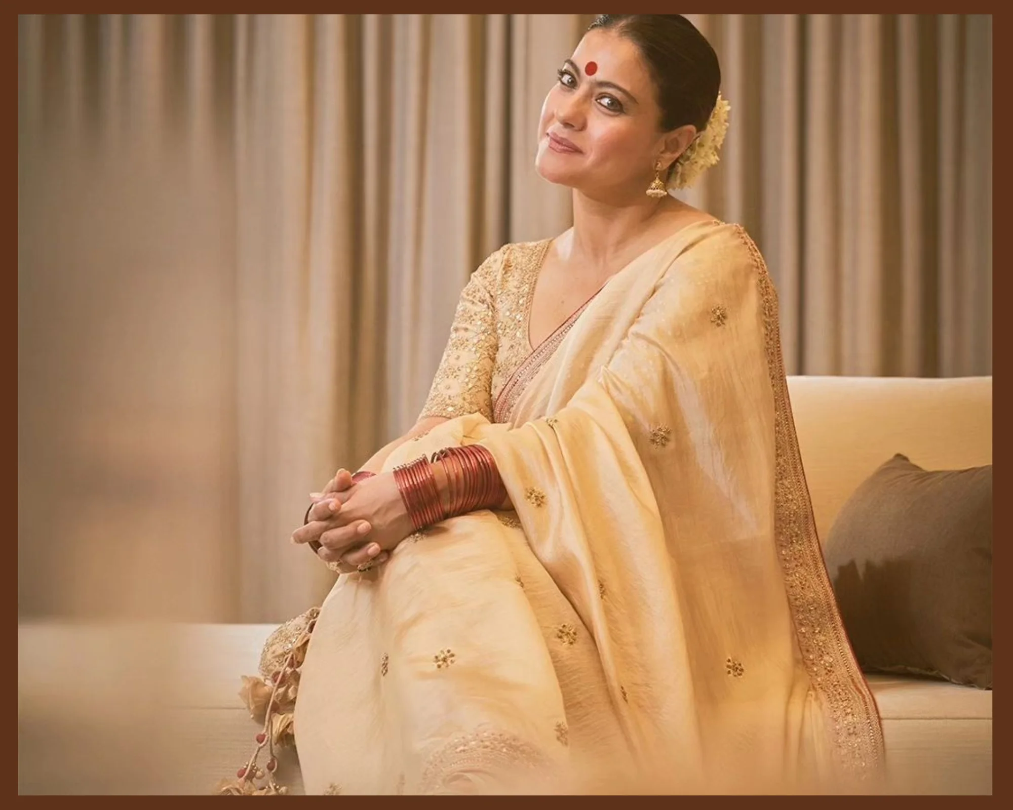 kajol devgn durga puja saree