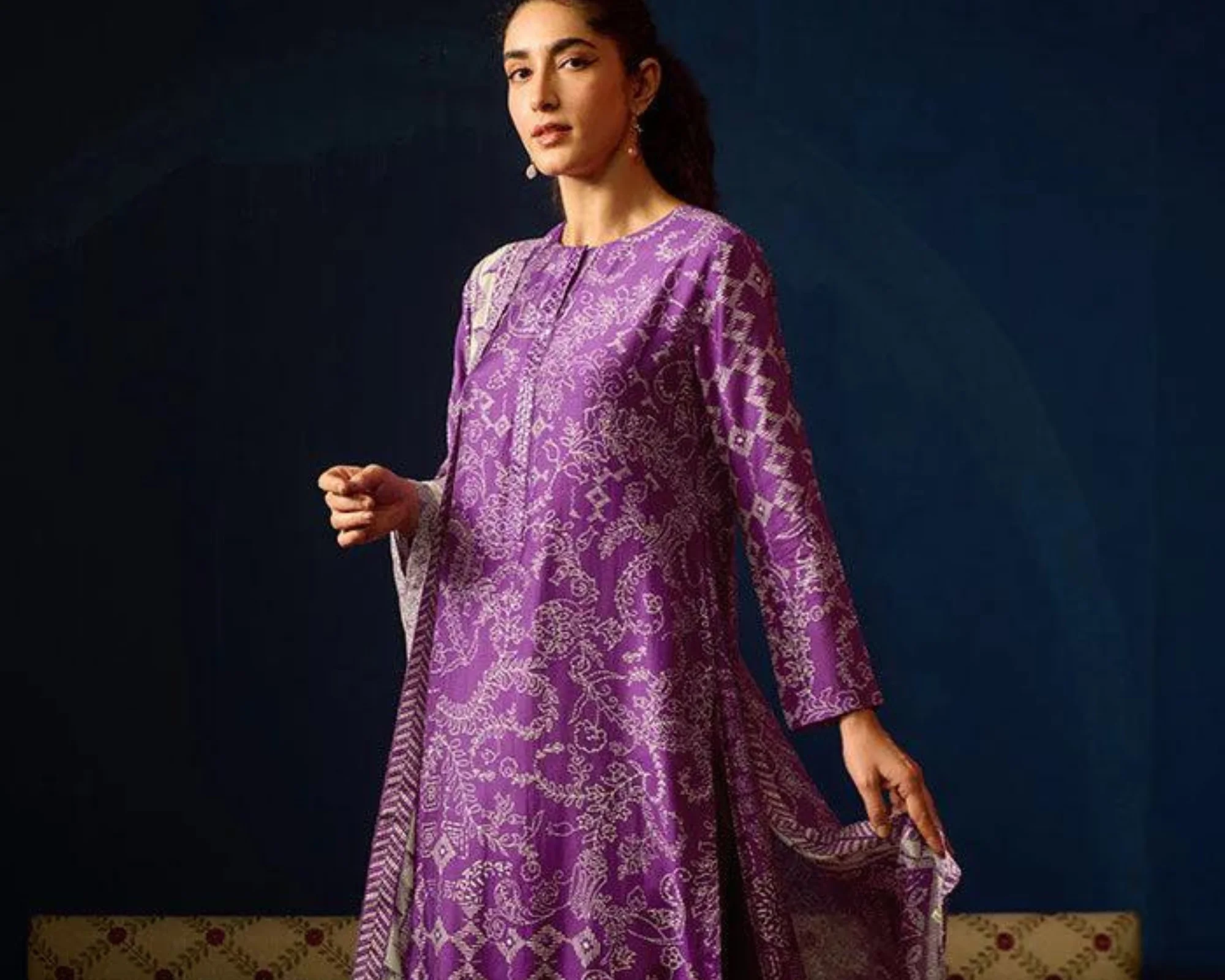Muslin silk kurta for Navratri look