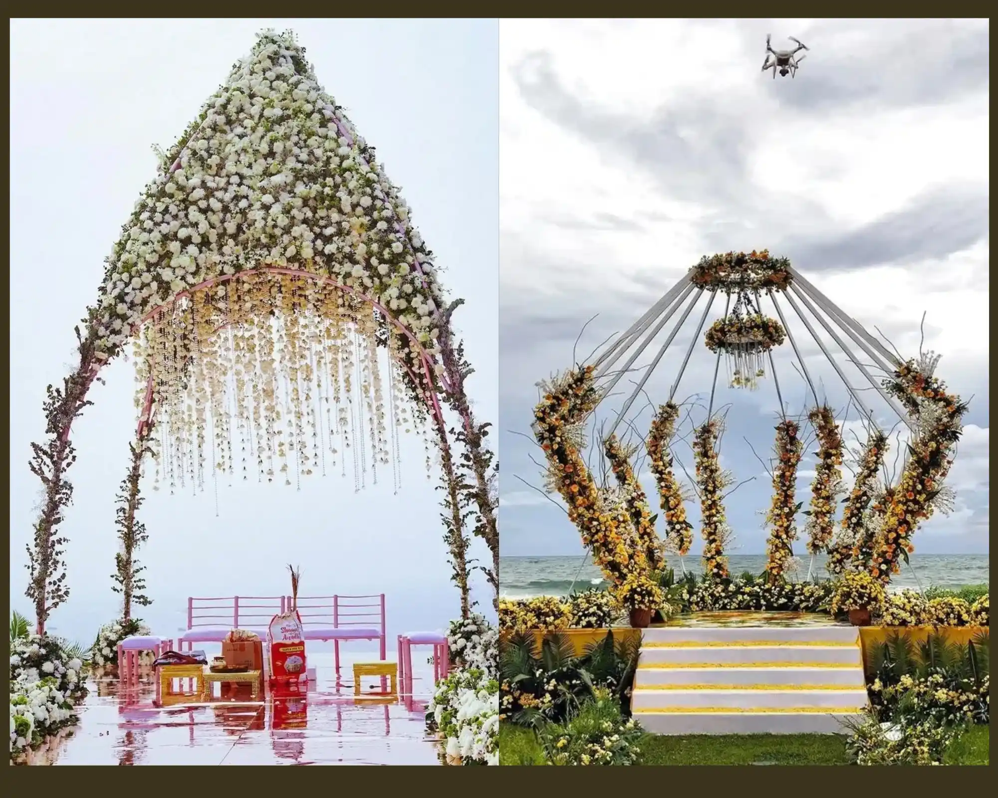 Symmetrical beach mandap Structures