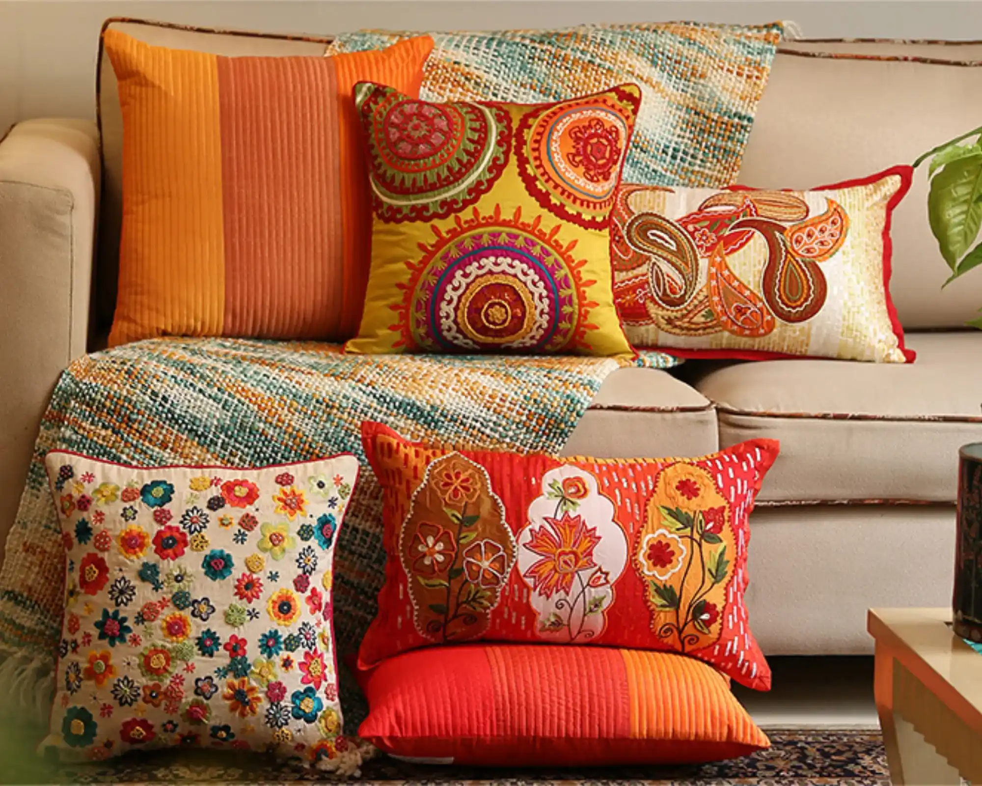 Vibrant-Sofa Decorations