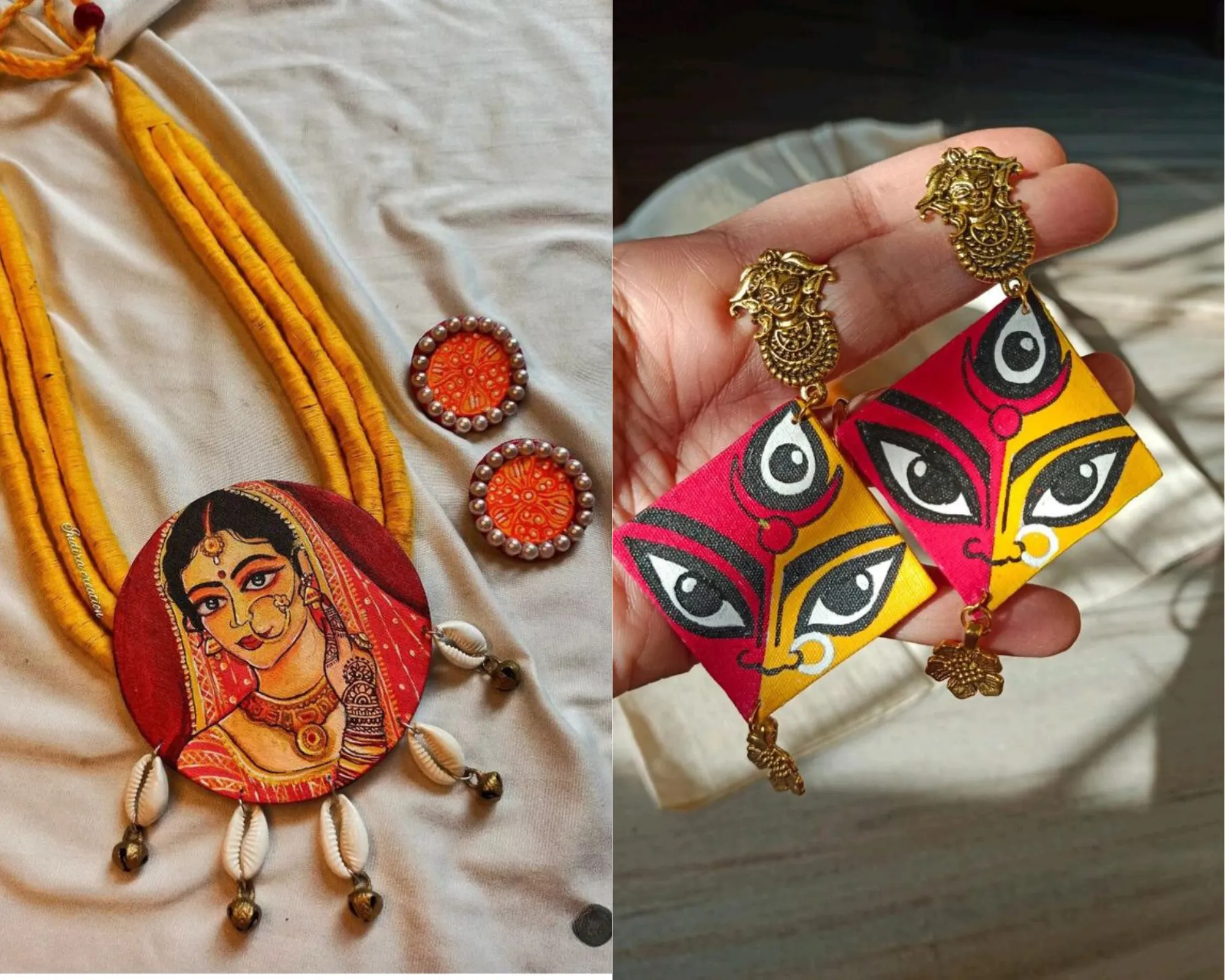 clay jewellery for navratri