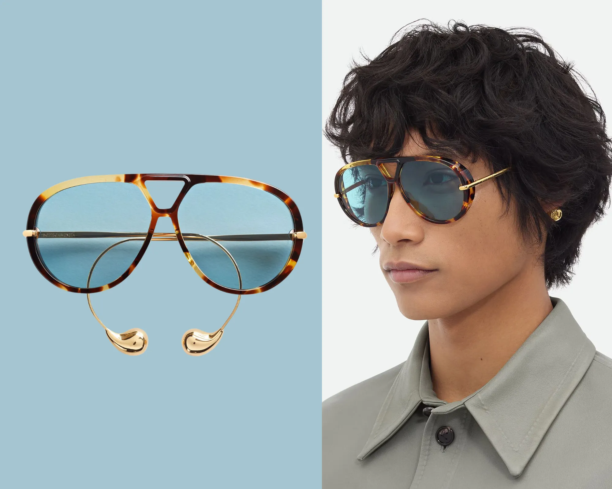 Bottega Veneta Drop Aviator Sunglasses