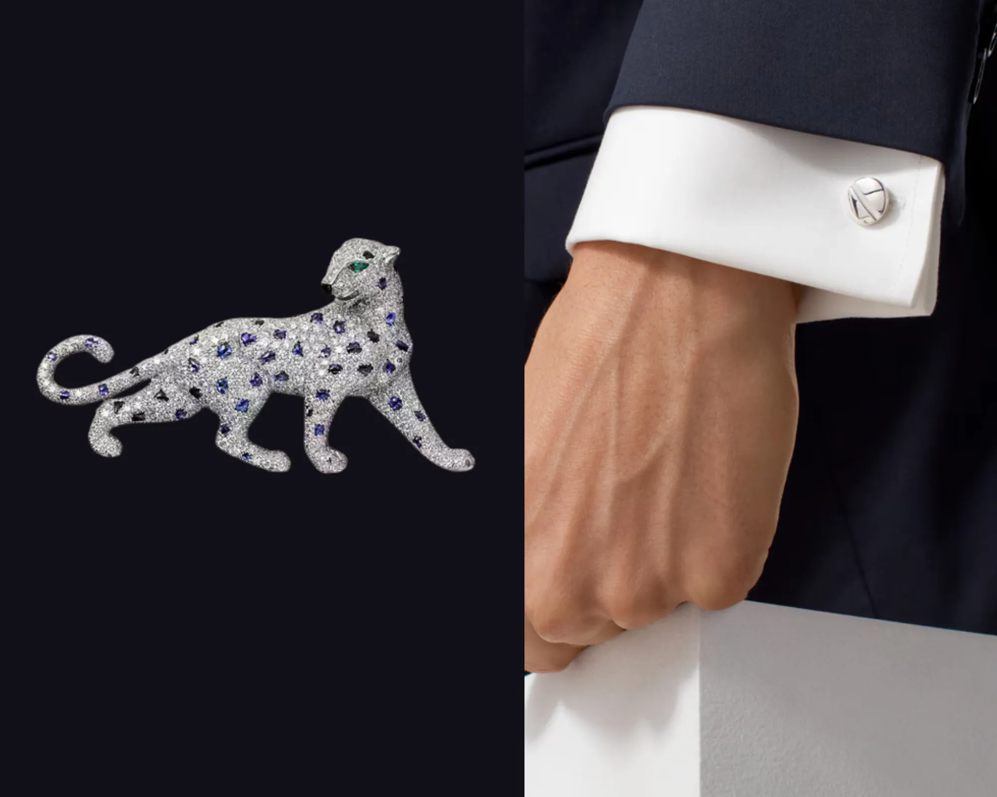 Santos de Cartier Cufflinks Panthère de Cartier brooch 