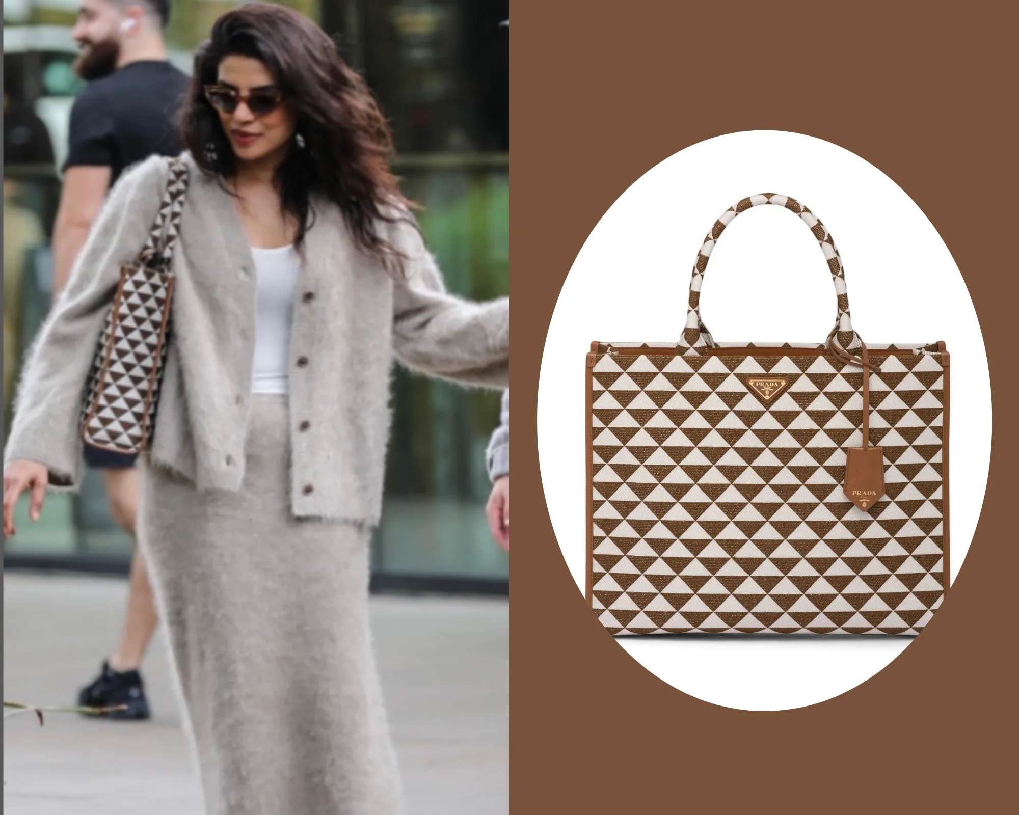 Prada Symbole Embroidered Tote Bag