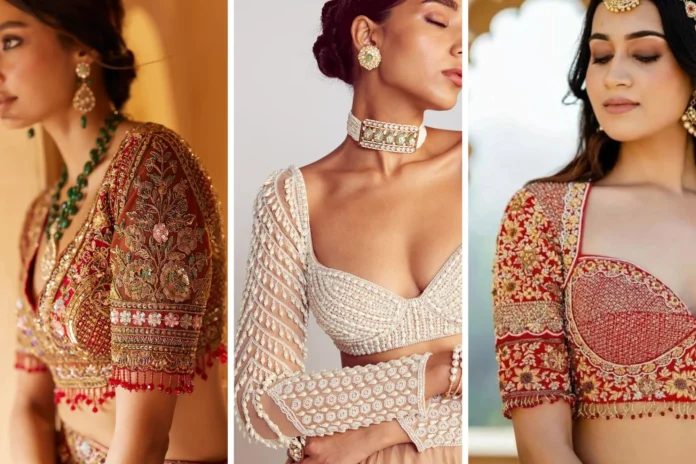 Lehenga blouse sleeves design