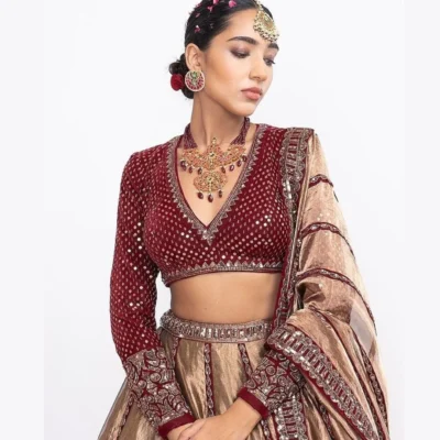 Lehenga blouse sleeves design